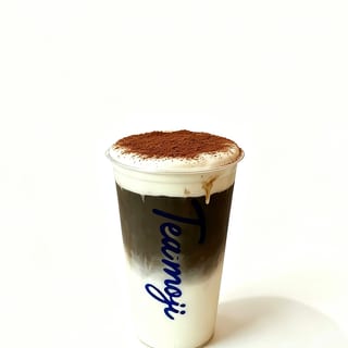 Hojicha Latte with Tiramisu Foam / 提拉米苏奶盖焙茶拿铁