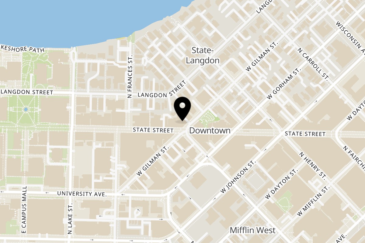 Map showing the location of Teamoji - Madison on 502 State St in Madison